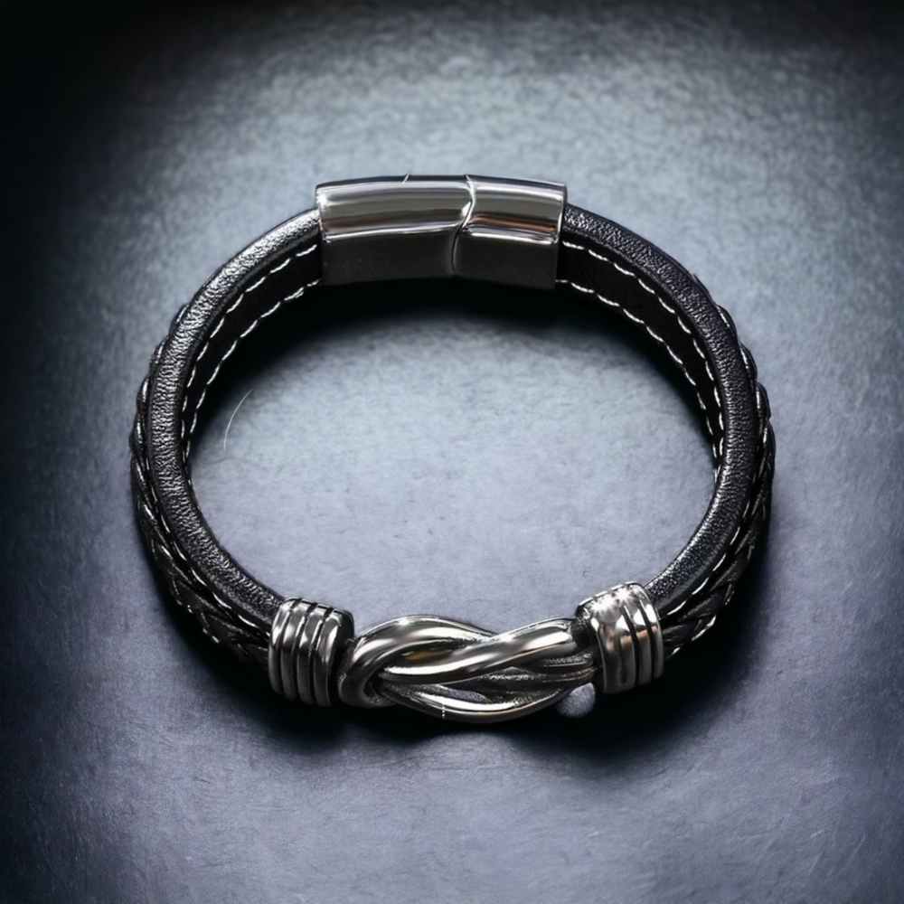 TO MY MAN | FOREVER LINKED LEATHER BRACELET | ZIAVIA |