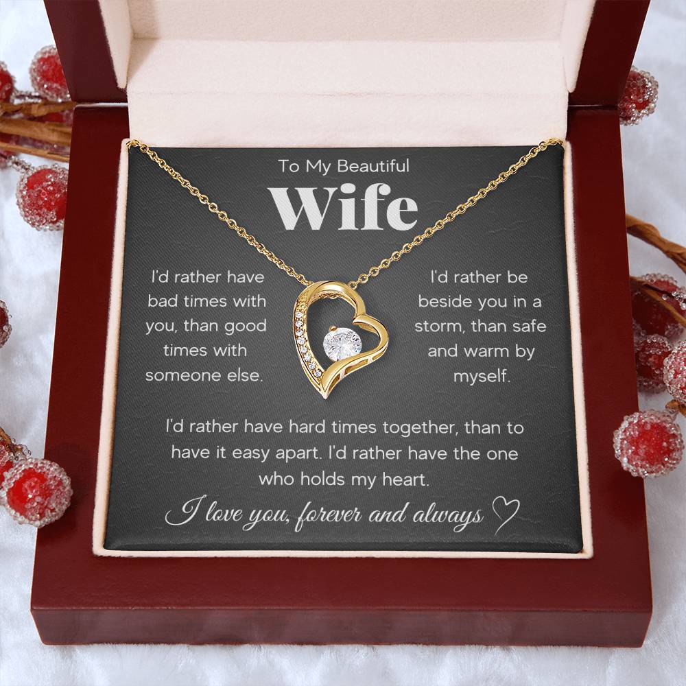 Mother's Day Gift for Wife | You Are My Everything | Heart Necklace