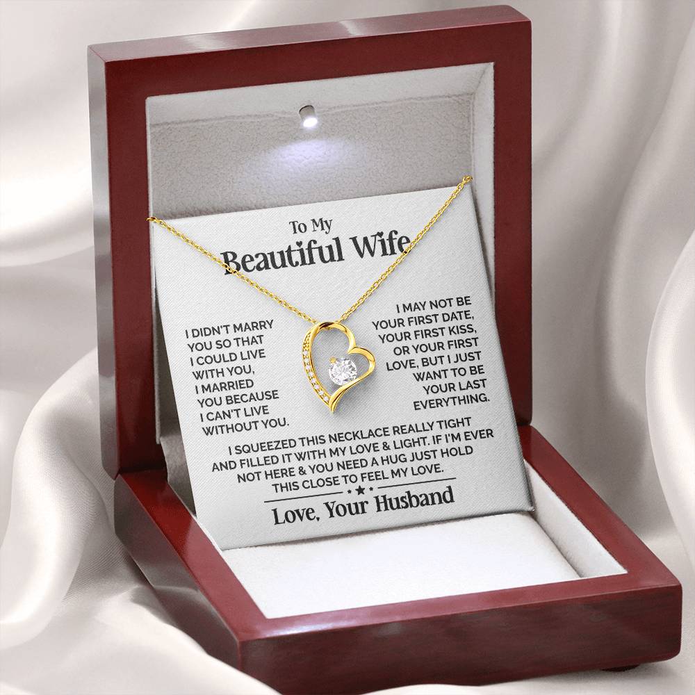 To My Beautiful Wife Heart Necklace – Meaningful Gift for Wife
