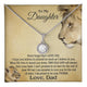 To My Daughter Cushion Star Necklace – Lion Strength Message Card