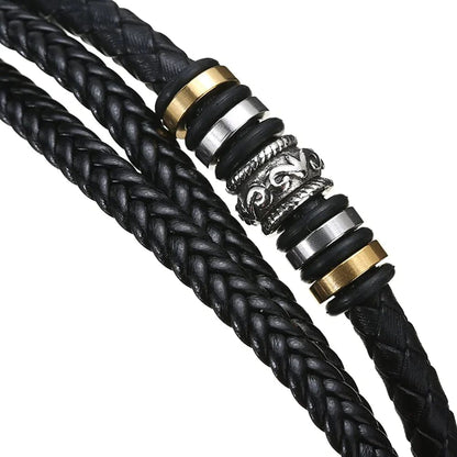 Men's Leather Bracelet with Engraved Message - Love You Forever - Gift for Son (8.6")