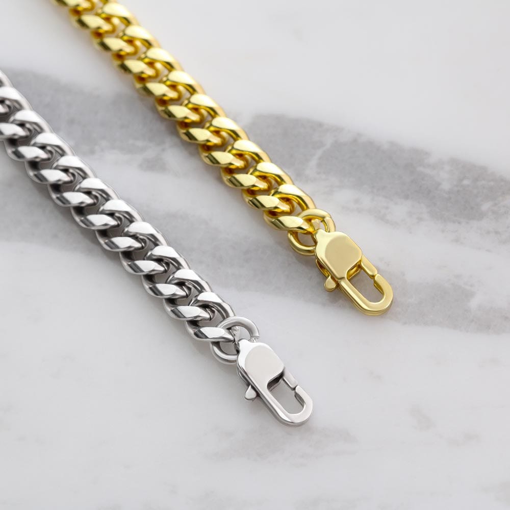 To My Son Cuban Link Chain – Follow Your Dreams Message Card