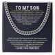 To My Son Cuban Link Chain – Follow Your Dreams Message Card