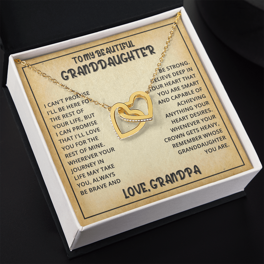 Granddaughter Promise - Interlocked Hearts Necklace