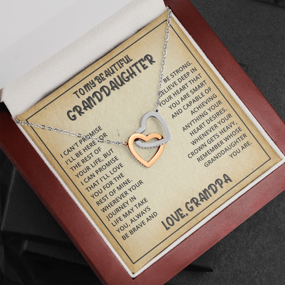 Granddaughter Promise - Interlocked Hearts Necklace