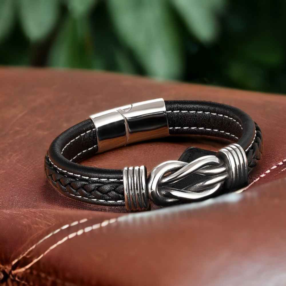 TO MY MAN | FOREVER LINKED LEATHER BRACELET | ZIAVIA |