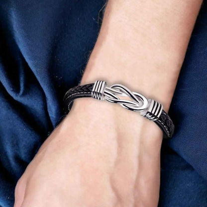 TO MY MAN | FOREVER LINKED LEATHER BRACELET | ZIAVIA |