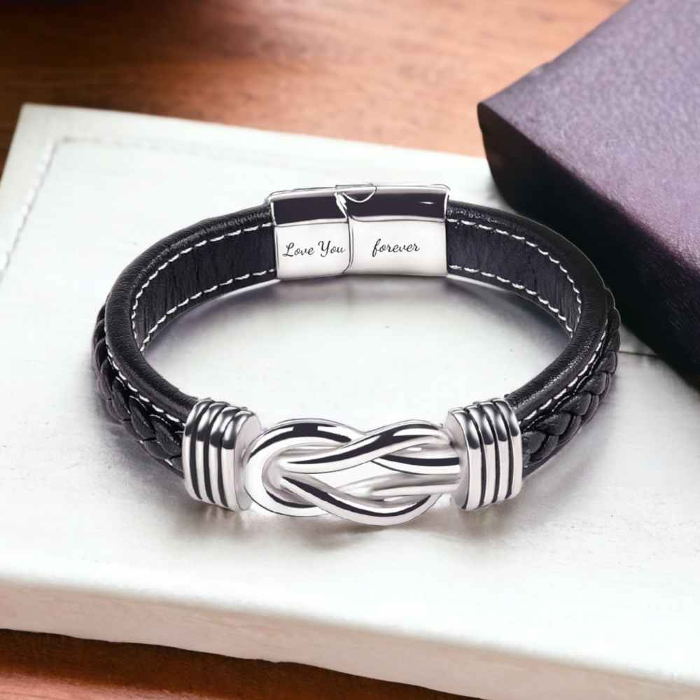 | TO MY GRANDSON | FOREVER LINKED LEATHER BRACELET | ZIAVIA |