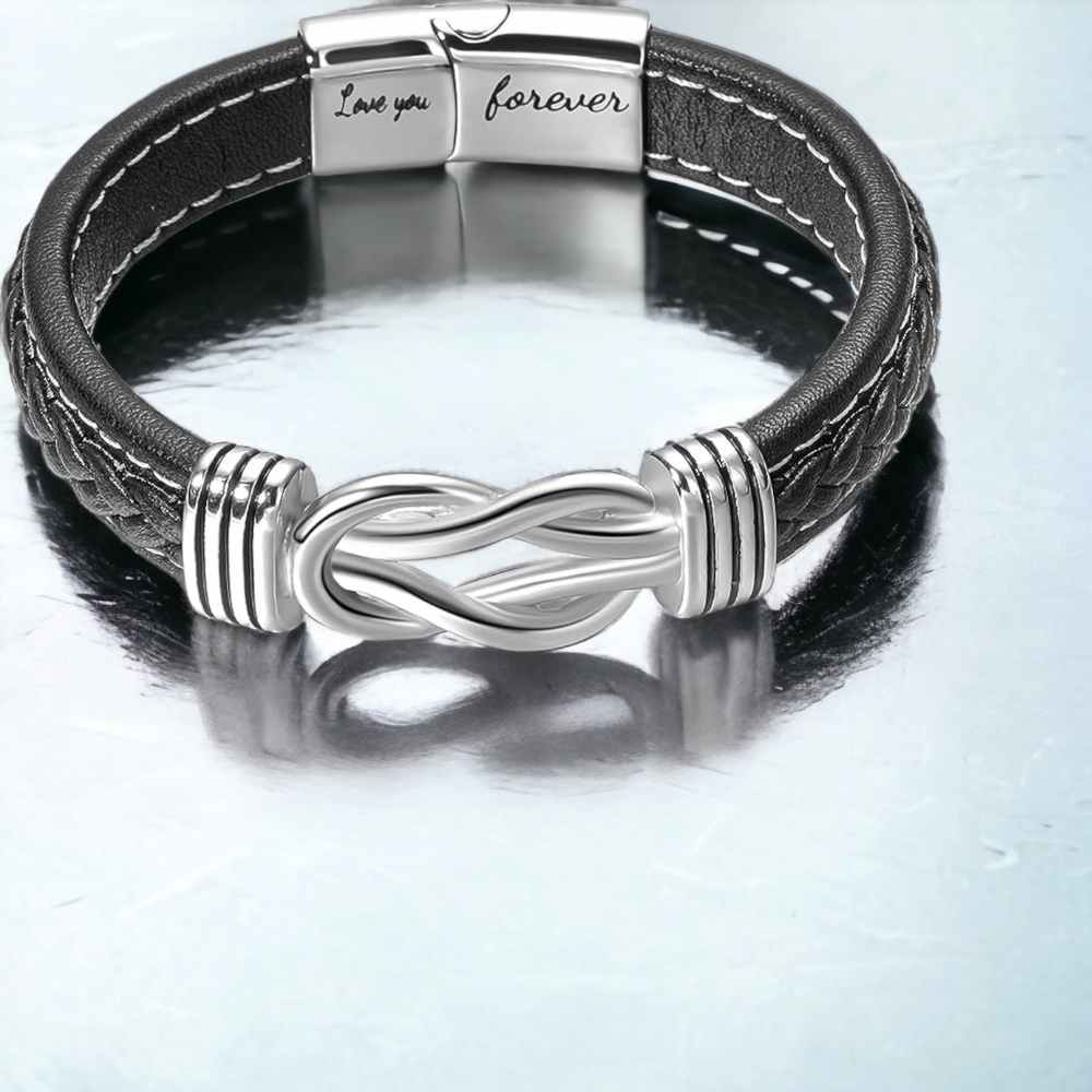 | TO MY GRANDSON | FOREVER LINKED LEATHER BRACELET | ZIAVIA |