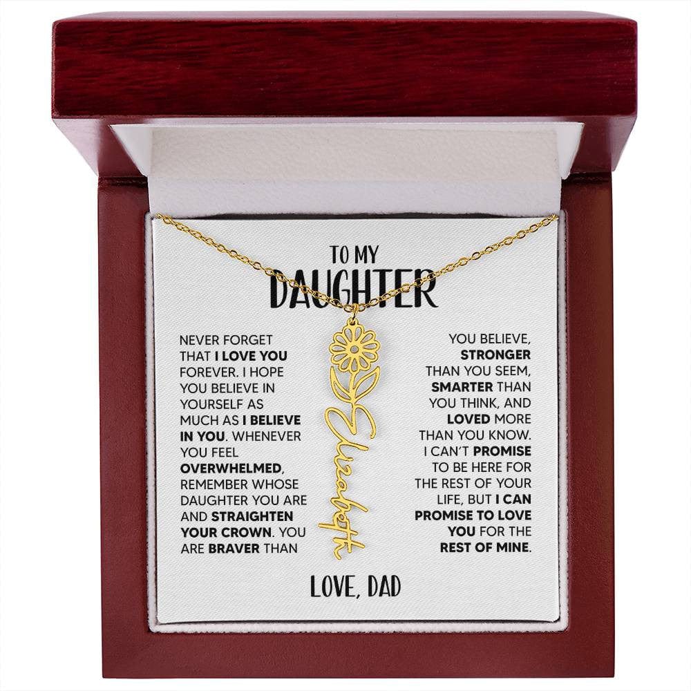 ZIAVIA  |  Daughter Love  |  Name & Month Necklace