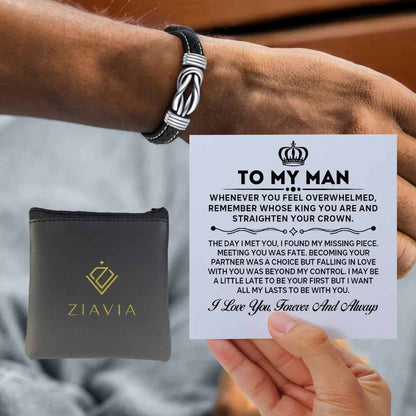 TO MY MAN | FOREVER LINKED LEATHER BRACELET | ZIAVIA |