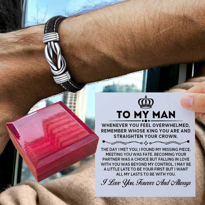 TO MY MAN | FOREVER LINKED LEATHER BRACELET | ZIAVIA |