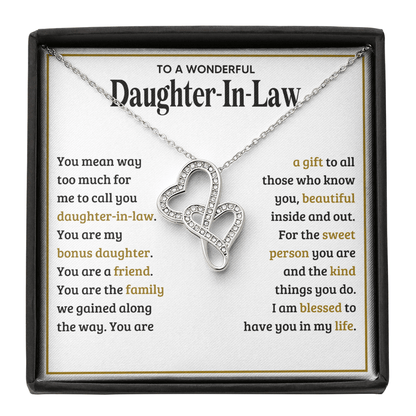 ZIAVIA  |  Double Heart Necklace  |  Wonderful Daughter In Law