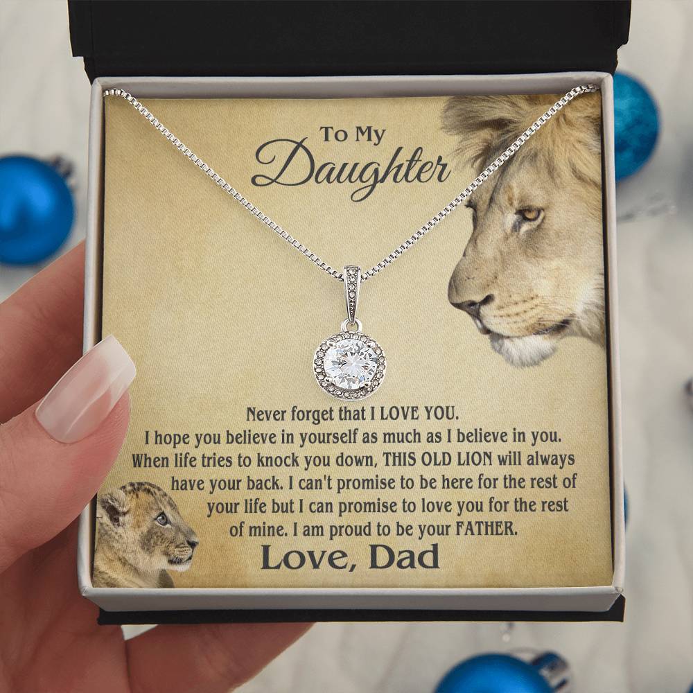 To My Daughter Cushion Star Necklace – Lion Strength Message Card