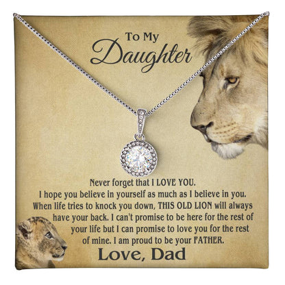 To My Daughter Cushion Star Necklace – Lion Strength Message Card