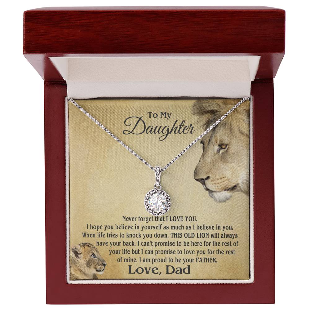 To My Daughter Cushion Star Necklace – Lion Strength Message Card