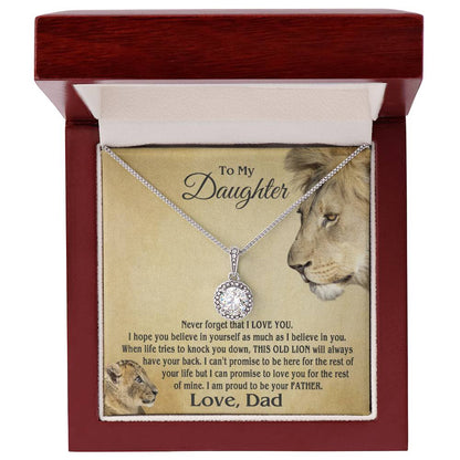 To My Daughter Cushion Star Necklace – Lion Strength Message Card