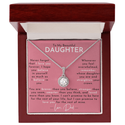 ZIAVIA  |  Cushion Star Necklace  |  Beautiful Daughter Love Dad