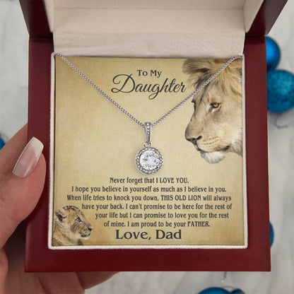 To My Daughter Cushion Star Necklace – Lion Strength Message Card
