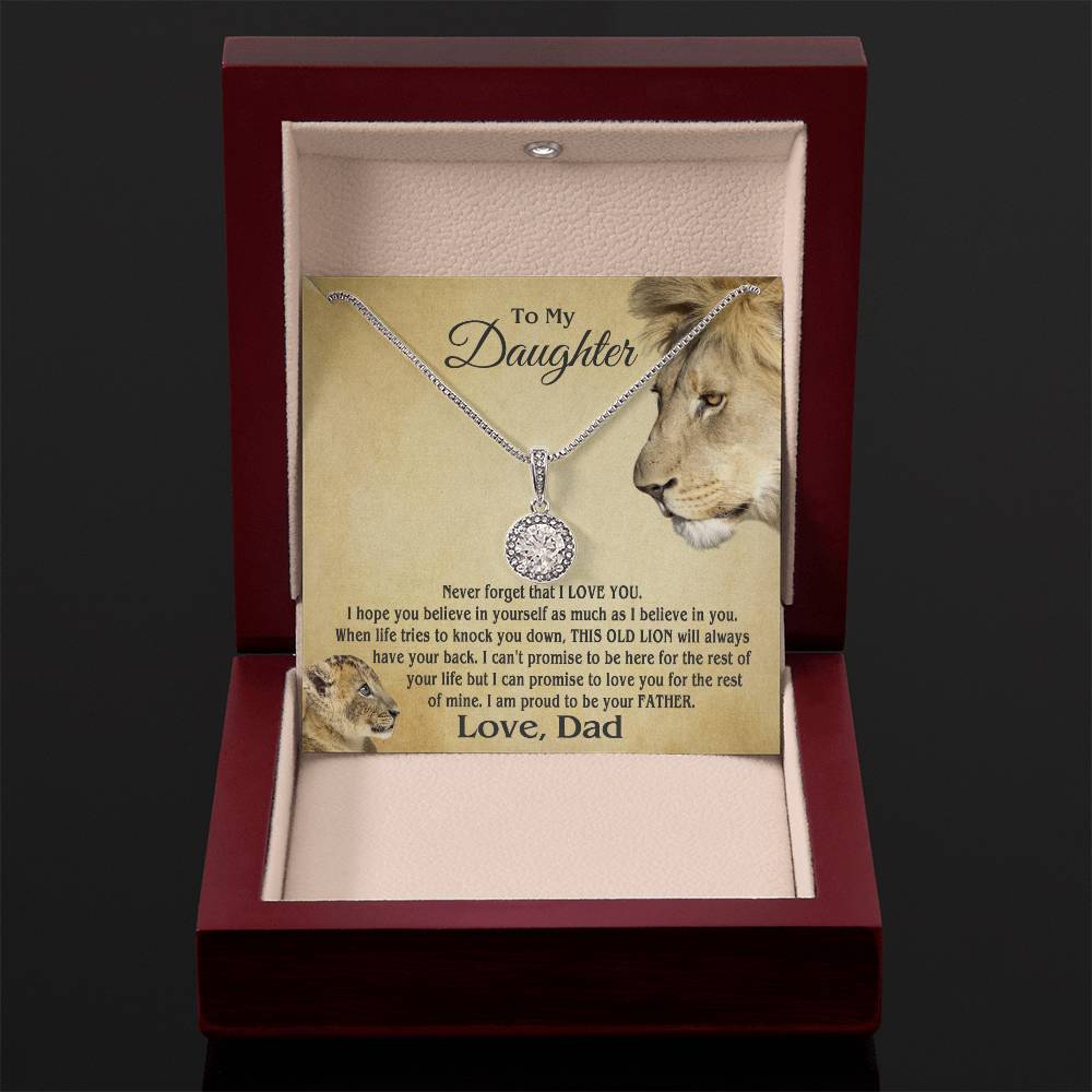 To My Daughter Cushion Star Necklace – Lion Strength Message Card