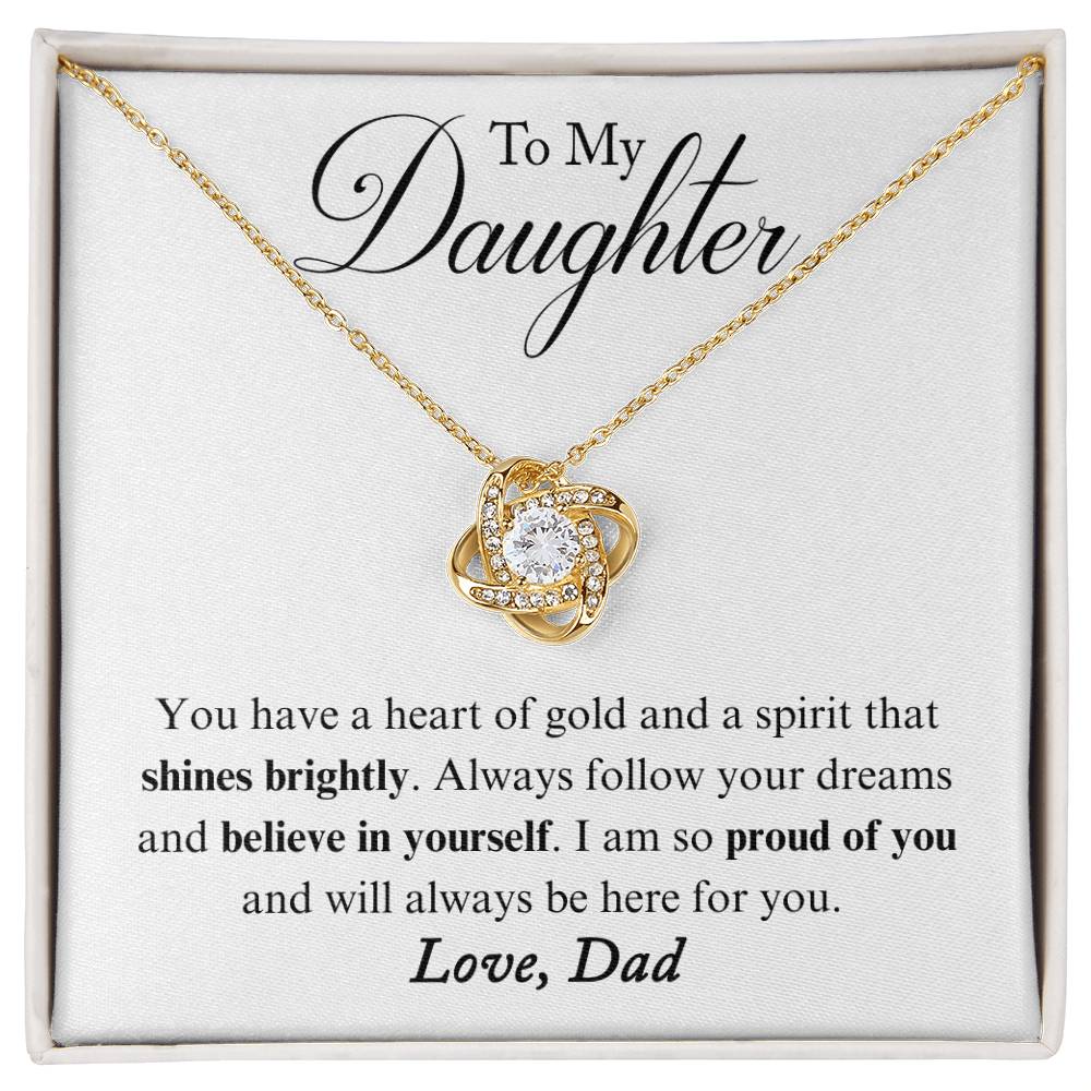 ZIAVIA  |  Vesta Knot Necklace  |  Daughter Heart of Gold