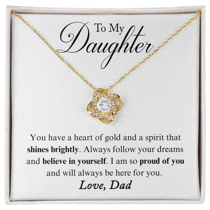 ZIAVIA  |  Vesta Knot Necklace  |  Daughter Heart of Gold