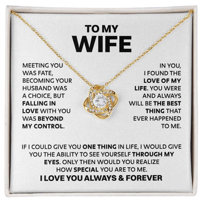 ZIAVIA | To My Wife | Meeting you was fate | Vesta Knot Necklace | S