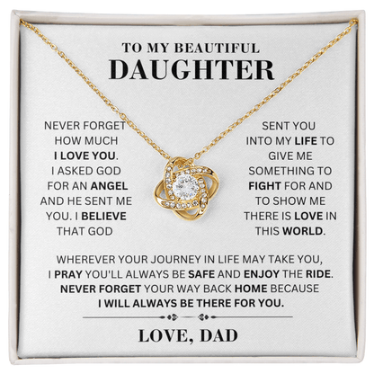 ZIAVIA  |  Vesta Knot Necklace  |  Angel Daughter Love Dad