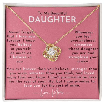 ZIAVIA  |  Vesta Knot Necklace  |  Beautiful Daughter Love Mom