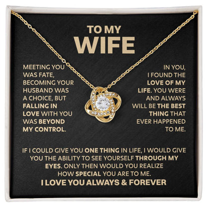 ZIAVIA | To My Wife | Meeting you was fate | Vesta Knot Necklace  | S