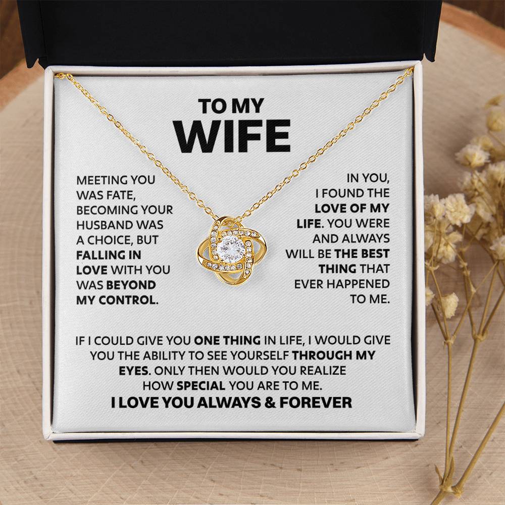 ZIAVIA | To My Wife | Meeting you was fate | Vesta Knot Necklace | S