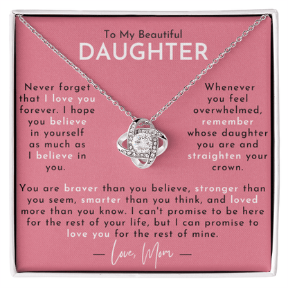 ZIAVIA  |  Vesta Knot Necklace  |  Beautiful Daughter Love Mom