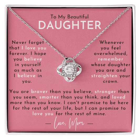 ZIAVIA  |  Vesta Knot Necklace  |  Beautiful Daughter Love Mom