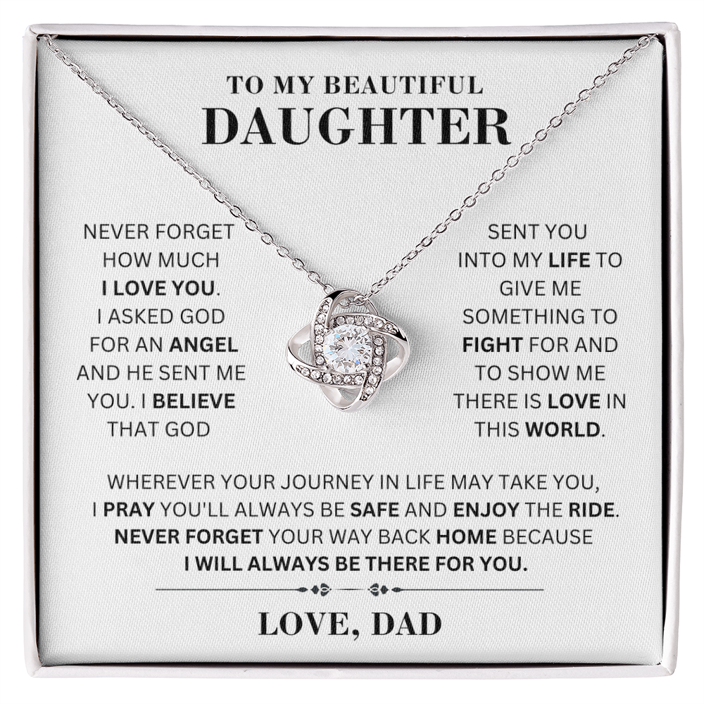 ZIAVIA  |  Vesta Knot Necklace  |  Angel Daughter Love Dad