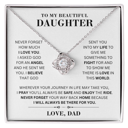 ZIAVIA  |  Vesta Knot Necklace  |  Angel Daughter Love Dad