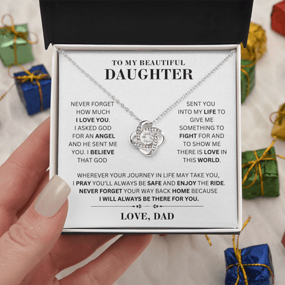 ZIAVIA  |  Vesta Knot Necklace  |  Angel Daughter Love Dad