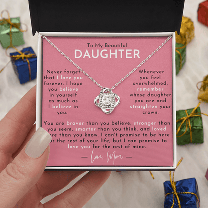 ZIAVIA  |  Vesta Knot Necklace  |  Beautiful Daughter Love Mom