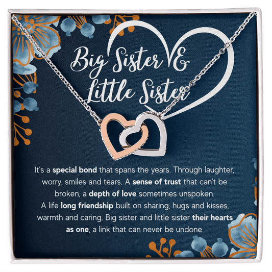 ZIAVIA  |  Interlocking Hearts Necklace  |  Big Sister & Little Sister