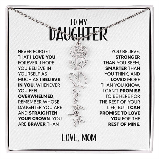 ZIAVIA  |  Flower & Name Necklace  |  Daughter & Mom