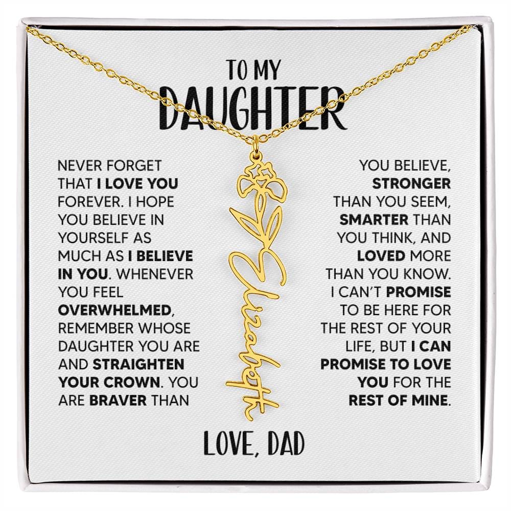 ZIAVIA  |  Daughter Love  |  Name & Month Necklace