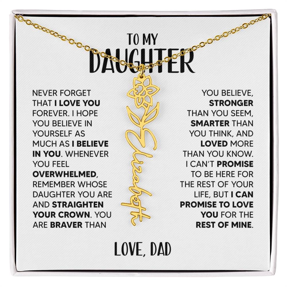 ZIAVIA  |  Daughter Love  |  Name & Month Necklace