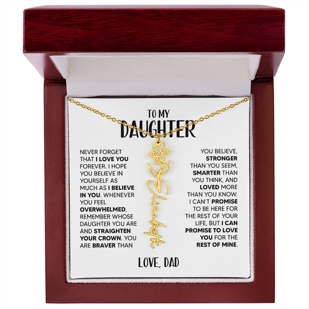 ZIAVIA  |  Daughter Love  |  Name & Month Necklace