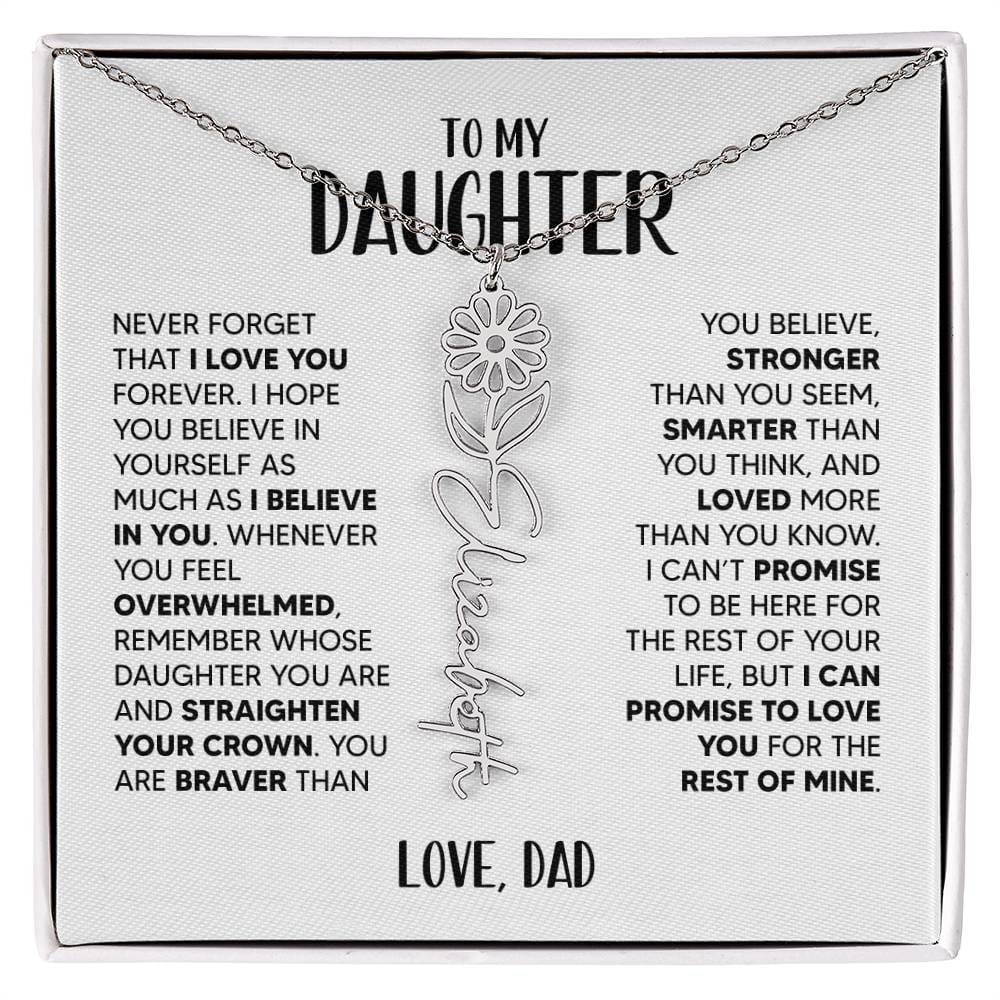 ZIAVIA  |  Daughter Love  |  Name & Month Necklace