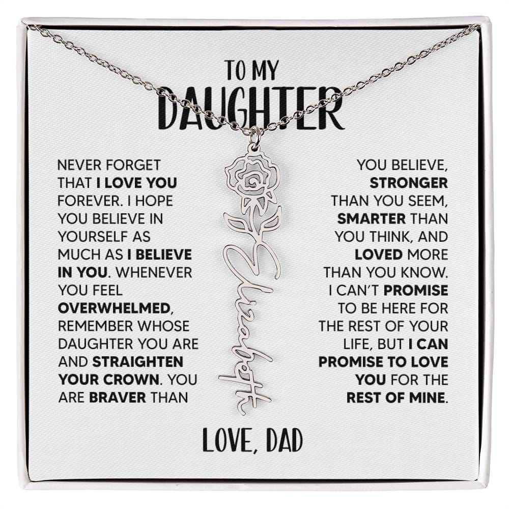 ZIAVIA  |  Daughter Love  |  Name & Month Necklace