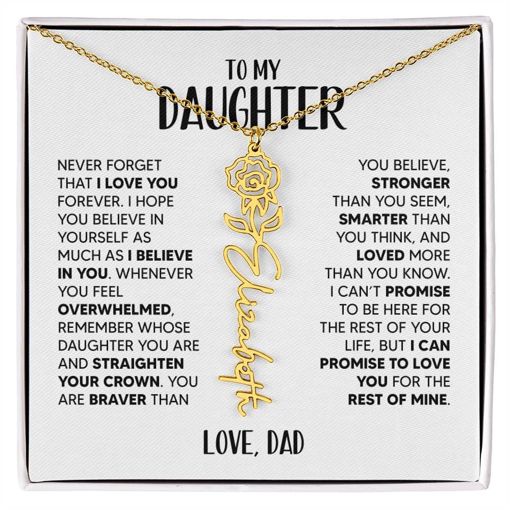 ZIAVIA  |  Daughter Love  |  Name & Month Necklace