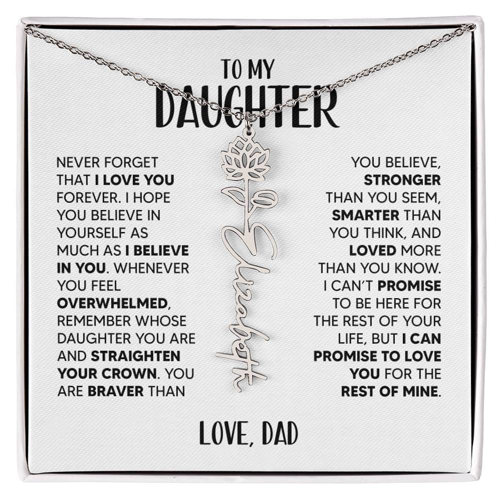 ZIAVIA  |  Daughter Love  |  Name & Month Necklace