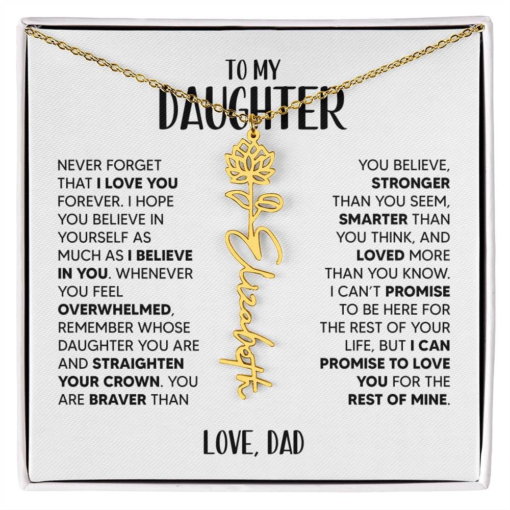 ZIAVIA  |  Daughter Love  |  Name & Month Necklace