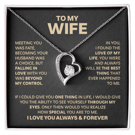 To My Wife necklace “Meeting you was fate” Ziavia Heart Necklace