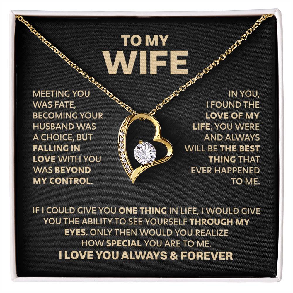 Wife Necklace "Meeting you was fate" Ziavia Heart Necklace
