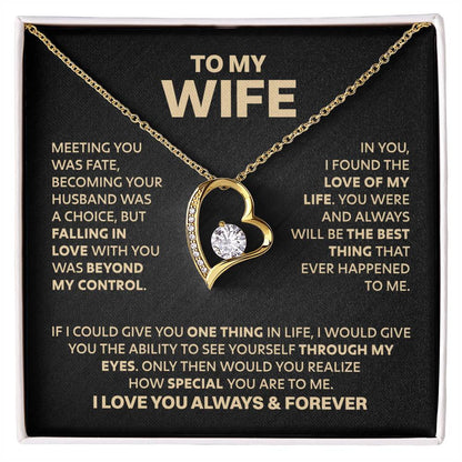 Wife Necklace "Meeting you was fate" Ziavia Heart Necklace